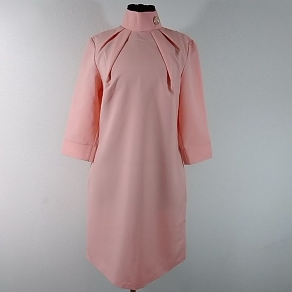 Dioni peach Pink Dress with High Neck Size L